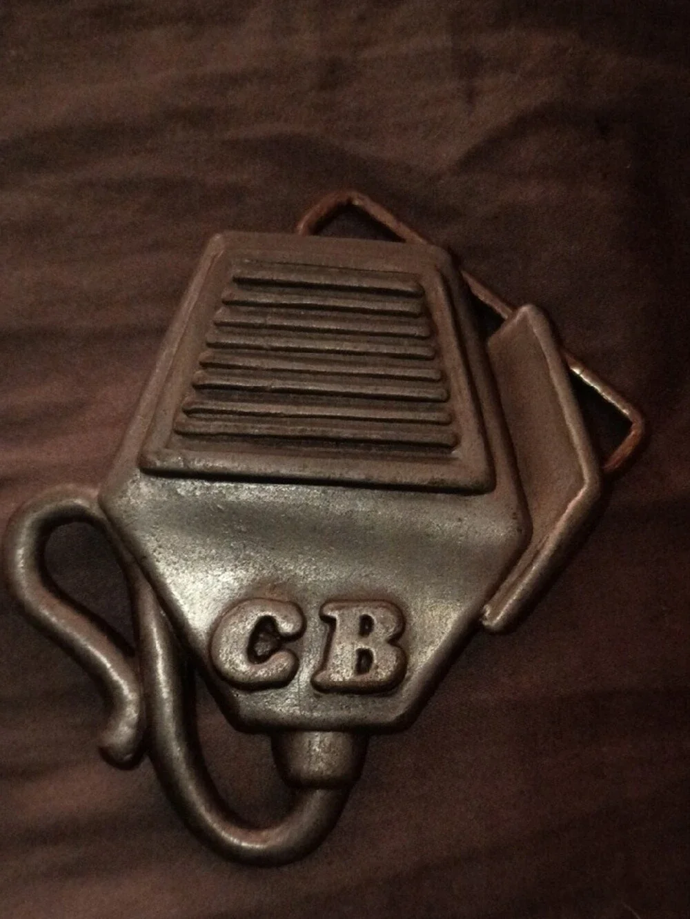 Vintage CB Radio Microphone Pendant Charm - Silver Tone